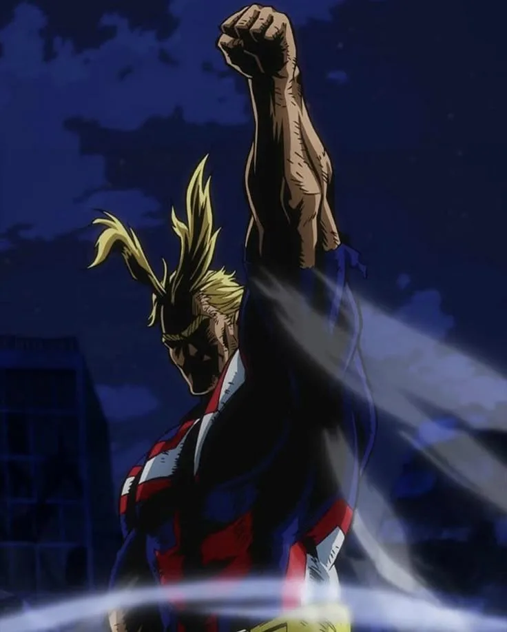 All Might raising his fist